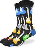 Good Luck Sock Men's Electric Guitar Socks, Black, Adult