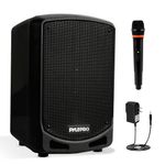 Pyle Bluetooth PA Speaker - 600W System with 6.5" Subwoofer for Powerful Sound and Bass, Includes Rechargeable Battery, MP3 Recording to USB/SD, Wireless Mic, DJ and Party Speaker