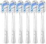 Laifen Electric Toothbrush Heads 6 packs, Compatible with Laifen Wave Electric Toothbrush (Super-Clean, Transparent)