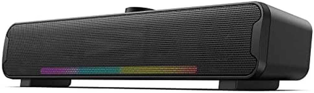 NOOTRY Computer Speakers, Bluetooth RGB Laptop SoundBar, 16W Dual HiFi Stereo with 6 LED Color Mode Soundbar, USB Powered Computer Speakers for Monitor, Phone, PC, Laptop