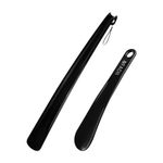 FADII 2 Pack Shoe Horn Long Handled 45cm+22cm Long Shoe Horn-Plastic Shoehorn for Men, Women with Comfort Grip Long Shoe Horns-Flexible Extra Long Shoe Horn for Elderly