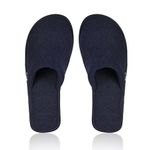 MIFUZI Men Home Slippers Winter House Indoor Bedroom Room Soft Warm Cloth Slippers Comfortable Lightweight Anti Skid FRENCH NAVY BLUE 10