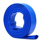 20m x 51mm (2 Inches) Diameter Lay Flat Water Discharge Hose Water Pump Hose, Blue