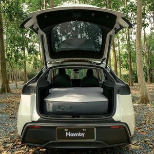 Tesla Model Y/Juniper Auto-Level TPU Backseat Mattress - 7.5’’ Thick Solid Foam Full Size Bed, Built-in Pump & Wedge Design Levels 12° Slope to True Flat for Roadtrip, Camping, Job Shifts, Nap