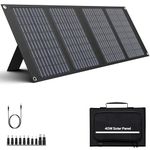 Apowking Portable Solar Panels 40W, Foldable Solar Panel Charger for 100-300W Portable Power Station, with Adjustable Kickstands, DC 18V Output, USB 3.0 and Type-C Ports for Camping Van RV Trip