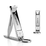 MR.GREEN Collapsible Nail Clippers Small and Thin Portable Travel Nail Scissors Cutter Stainless Steel Manicure Tools with Nail Files (Eco-Packaging)