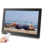 20" Digital Picture Frame USB, IPS Screen 1920x1080 Digital Photo Frame Slide Show for Gifts Compatible with 64GB USB Flash Drive SD Card Slot, Support Music Video Motion Sensor with Romote Control