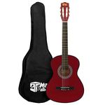 Mad About MA-CG01 Classical Guitar, 3/4 Size Red Classic Guitar - Colourful Spanish Guitar with Carry Bag, Strap, Pick and Spare Strings