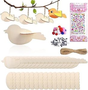Decorazioni Pasqua Uccellini 3D in Legno, 16 Pezzi Lavoretti Creativi per Bambini in Legno Decorare e Personalizzare, DIY Chick in Legno con Adesivi Attività Creativa Natalizia Festival per Bambini