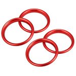 X AUTOHAUX 4pcs Red Air Conditioner Vent Ring Inner Trim Aluminum Alloy for Car