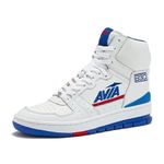 Avia 830 Men's Basketball Shoes, Retro High Top Sneakers for Men Indoor or Outdoor, Street or Court Size 7 to 16, White/Navy Blue/Red, 12.5 Women/11 Men