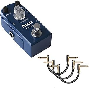 AZOR Vintage Phaser Guitar Effect Pedal with Guitar Patch Cables Right Angle Instrument Cables for Guitar Effects Pedal 3 Pack(Gold)