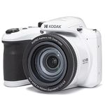 KODAK PIXPRO AZ405-WH 20MP Digital Camera 40X Optical Zoom 24mm Wide Angle Lens Optical Image Stabilization 1080P Full HD Video 3" LCD Vlogging Camera (White), Full Frame