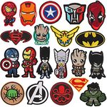 Decorative Patches, 20pc Superhero Sew On or Iron On Patches Applique for Jeans Jackets Clothing Pants Dress Shoes Hats Handbags Backpacks, Assorted Size Decorative DIY Patches