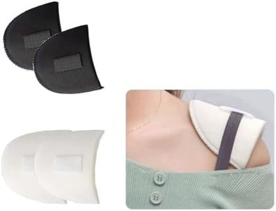 2Pair Shoulder Pads Non Slip Sewing Sponge Shoulder Pad Clothing Covered Set-in Shoulder Enhancer Pads for Women Men Sloping Shoulder High Low Shoulders Blazer Suit T-Shirt Clothes(Black+White)