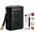 SUNTATOP Electric Ball Pump Inflator, Rechargeable Air Pump with Needles for Sport Balls, Basketball Soccer Volleyball Football Rugby