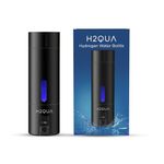 H2QUA Hydrogen Water Bottle 200ml, 5000ppb Hydrogen-Rich Water Generator, SPE/PEM Electrolysis, OLED Display, Titanium-Platinum Electrodes, BPA-Free, Leakproof & Portable for Gym, Office & Travel