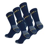 6 Pairs Caterpillar CAT Men's Works Socks (Blue, 9-11)
