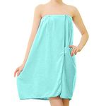 Lu's Chic Women's Shower Wrap Towel Spa Soft Bathrobe Lightweight Terry Body Beach Cover Up Green One size fits all