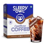 Sleepy Owl Hazelnut Cold Brew Coffee Bags | Set of 5 Packs - Makes 15 Cups | Easy 3 Step Overnight Brew - No Equipment Needed | Medium Roast | 100% Arabica | Directly Sourced From Chikmagalur