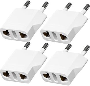 4 Pack US/CA to EU European Plug Adapter-Type C Plug, 2-Prong to 2-Prong Europe Outlet Travel Adapters Universal Power Jack Wall Plug Travel from USA/Canada to Europe/Asia
