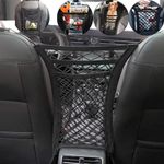 PetVogue 3 Layer Car Net Pocket Holder, Seat Storage Barrier, Elastic Mesh Net Trunk Bag for Inside, Car Accessories Interior, Car Net Barrier of Backseat Kids, Dogs or Pets - 9.85×11.8 in