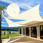 Artpuch Waterproof Sun Shade Sail 7' x 9' x 11.4' Triangluar Cream Shade Canopy 90% UV Resistant for Outdoor Patio Garden Backyard WP01 Customizable