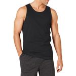 Amazon Essentials Men's Slim-Fit Solid Tank Top, Black, Medium