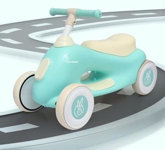 R for Rabbit Speedster Zoomy Push Ride-On for Baby, Wide TPE Wheels with Ergonomic & Comfortable Seat, Non Slip Footrest for 1 to 4 Years Kids, 20 Kgs Weight Capacity (Green Cream)