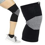 Vive Knee Compression Sleeves for Women & Men (Pair) - Elastic Support Brace for Improved Circulation, Recovery, Arthritis Joint Pain - Great for Sports, Running, & Jogging