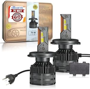 OTO2EYE Super Bright H4 LED Car Headlight Bulbs Hi & Lo Beam 9000LM 6500K, 70W, LED Headlight Auto Conversion Driving Lamp with 2 Years Warranty (Cool White) (70W, H4)