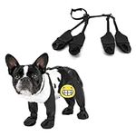 Waterproof Dog Boots Paw Protector, Adjustable Dog Shoes Dog Suspender Boots Cover with Anti-Slip Strap, Dogs Rain Shoe Booties & Paw Protectors for Outside Running Dirty-proof