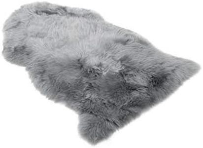 Starose New Zealand Genuine New Zealand Single Pelt Sheepskin Rug Grey 70x100cm