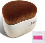 Jessup Makeup Brush, Foundation Brush Flat Top Kabuki Brush for Face Blush Liquid Powder Foundation Brush for Blending Buffing Stippling with Gift Box, Light Gray SF002