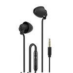 Hitage Earphones HB-726 Headphones Earplugs Headset High Definition Sound Deep Extra Bass Wired Earphone with in-line Mic Wide Compatibility Tangle Free Cable (Black)