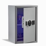 Amazon Basics 55 Liters Fingerprint Safes for Home & Office - Fingerprint Lock 3-in-1 | locker safe with Motorized Door Locking Mechanism | Size : 55 H x 35 W x 36 D(cm) | Grey | Weight: 25 Kgs
