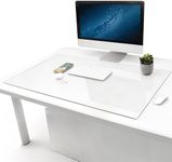 IMPRESA 20"x 36" Tempered Glass Computer Desk Mat, Clear Glass Desk Pad for Protecting Your Desk, Keyboard, or Computer Monitor, Dry Erase, Reinforced Glass Table Top Protector for Home or Office