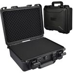 JOYCEMALL 16.5 * 13.6 * 6 inch Large Waterproof Camera Case, Portable Hard Compact Shockproof Camera Protectcion Box with Customizable Inserted Foam for Drones Camera Equipments Pistols Lens Black