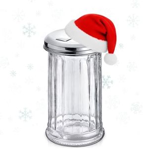 Glass Sugar Dispenser Container with Lid - Sugar Containers for Countertop Kitchen Set Coffee Sugar Container for Coffee Bar Glass Jar with Lid Salt Spice Shaker Sugar Pourer Dispenser by Alpenkok