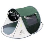 Outdoor Camping Pop Up Boat Tent 1-2 Person Tent - for Camping, Hiking, Outdoor, Adventure, Garden (Greeen + Beige)