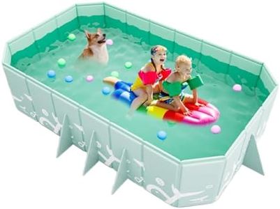 Foldable Swimming Pool - Non Inflatable Hard Sided Pool | Thickened Wear-Resistant Portable Pet and Family Pools, Outdoor Garden Backyard Ground for Kids Summer Play, 102.36x64.96x19.69 inches