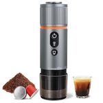 CONQUECO Portable Espresso Machine Travel: 12v Car Coffee Maker for Camping - Small Electric - 2.5 Mins Heating - 8 Cups Espresso for One Charge