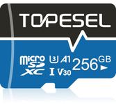 TOPESEL 256GB Micro SD Card Micro SDX UHS-I A1 U3 V30 Flash Memory Card with Adapter, High Speed 100MB/s, 4K Video Recording TF Card