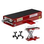 Flyjack Heavy Duty Wobble Free Center Scissor Jack for Motorcycles and Electric Scooters 1300Lbs Red