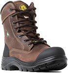 Tiger Face Safety Men's 8" Waterproof CSA STCP ESR Steel Toe Leather Work Boots 7888, Brown Size 12