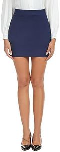iChosy Women's Stretchy High Waist Bodycon Pencil Mini Skirt 17 inch, Navy Blue, Large