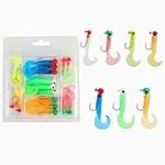 Heiqlay Fishing Lures, 17PCS Soft Worm Pike Lures, Artificial Plastic Perch Lures, Trout Lures for Saltwater Freshwater Fishing Accessories (Random Color)