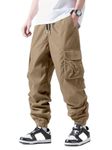 IndoPrimo Men Cargo || Men Cargo Pants || Men Cargo Pants Cotton || Cargos for Men || Men Cargo Trouser (in, Alpha, XL, Regular, Standard, Beige)