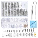 Glasses Repair Kit, Eyeglass Repair Kit with 12 styles Eyeglass Nose Pads, 14 Sizes Glasses Screws for Eyeglasses, Sunglasses, Clock, Watch, Electronics Repair (1120Pcs)