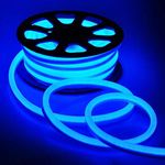 Radiato ES 230V A.C Neon led Rope Strip Lights, Waterproof Outdoor Indoor Flexible with Power Adaptor, SMD 120LED/M Silicone for Diwali, Christmas, Home Decoration Lights (Blue, 15 Meter)